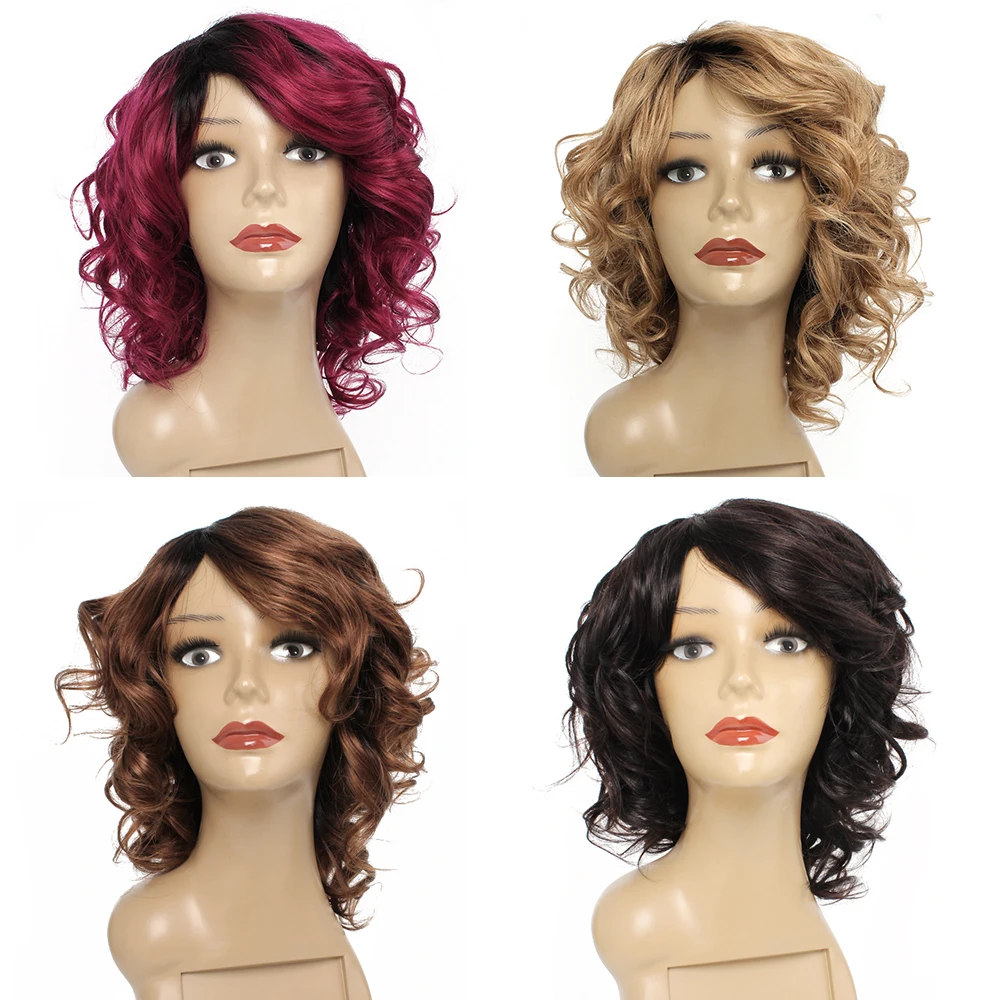 

Testa Glueless Wig Loose Wave Natural Color T1B27 T1B30 Burg Remy Brazilian Human Hair Wigs 10inch Machine Made Romance Wigs