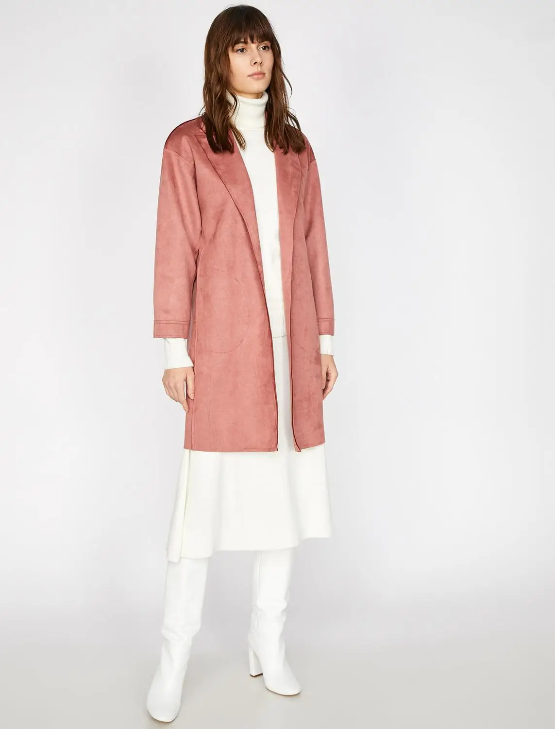 KOTON PEMBE тренчкоты 9KAK06561EW250|Женские плащи и тренчи| |