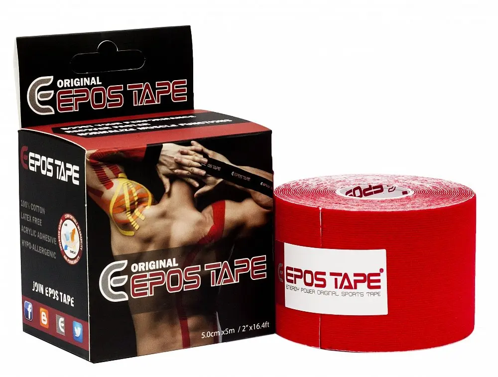 Кинезио тейп EPOS TAPE 5см х 5м красный | Красота и здоровье