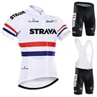 Мужская велосипедная одежда STRAVA 2021, летний комплект из Джерси с коротким рукавом и нагрудника, профессиональная одежда с защитой от УФ-лучей для езды на велосипеде, одежда для горных велосипедов