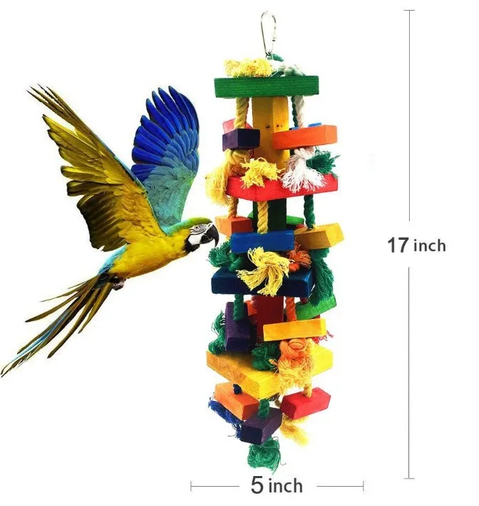 Лучшие блоки узлы африканский серый Амазон какаду попугай Ара игрушка CA|Игрушки