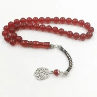 tasbih red resin muslim bracelet 33 rosary red bracelets metal tarbons islamic prayer bead arabic accessories on hand