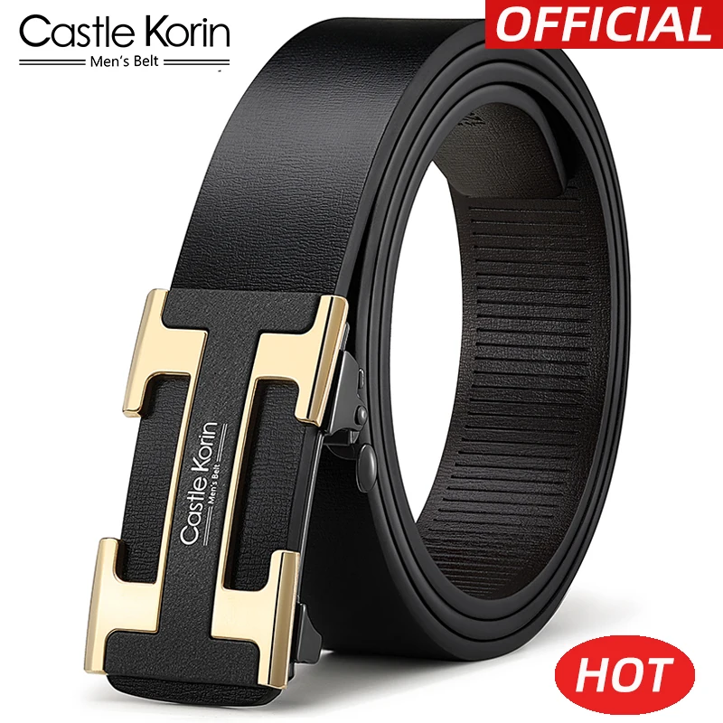 

Castle Korin Genuine Leather Belt Men Luxury Brand Designer Fashion Top Quality Belts For Men Strap Male Automatic Buckle Belt
