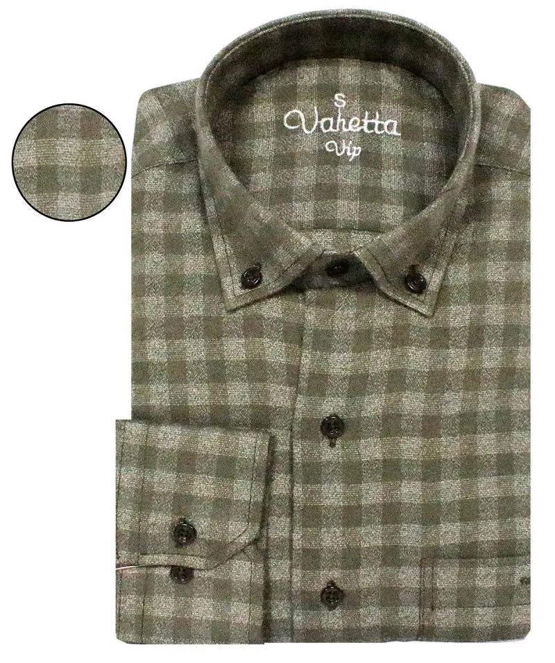 Мужская шерстяная фланелевая рубашка мужская с длинным рукавом клетчатая