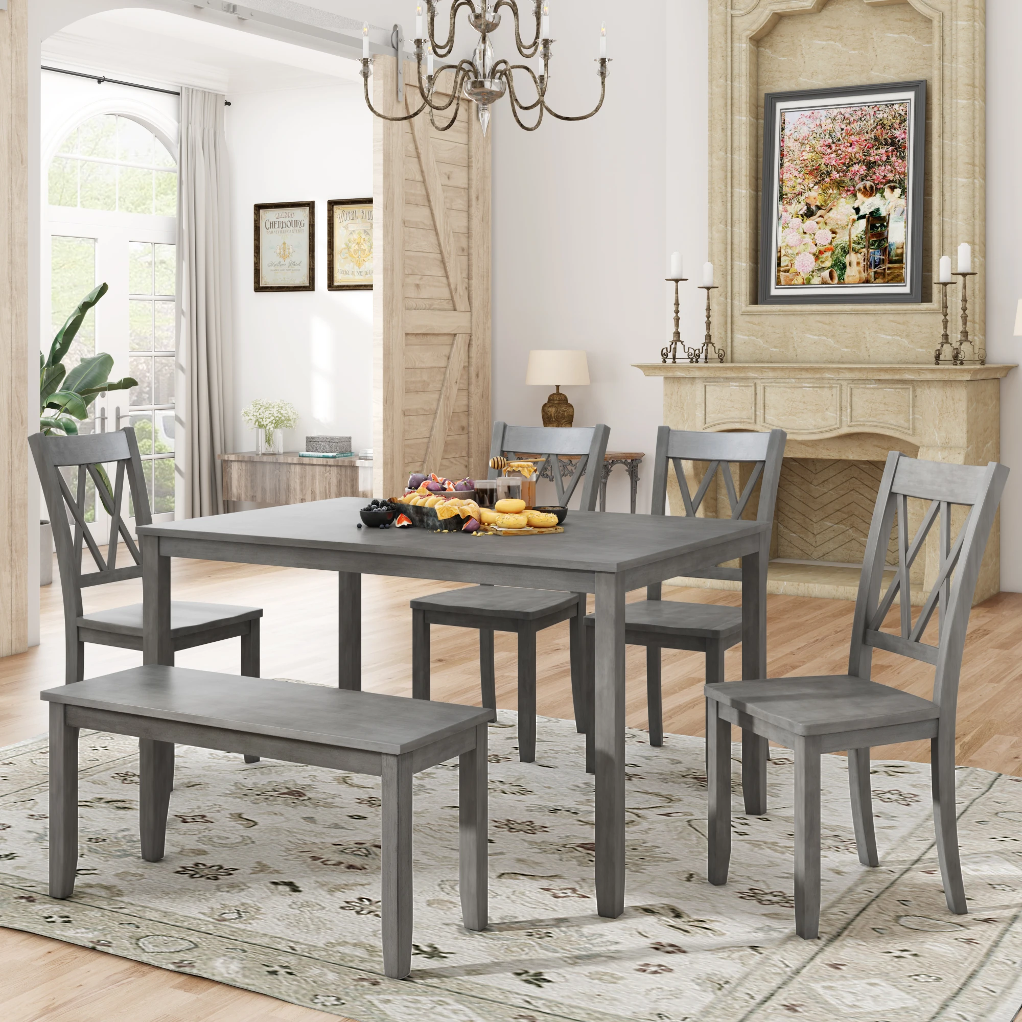 S & 1 Bench Antique Graywash[us-w]