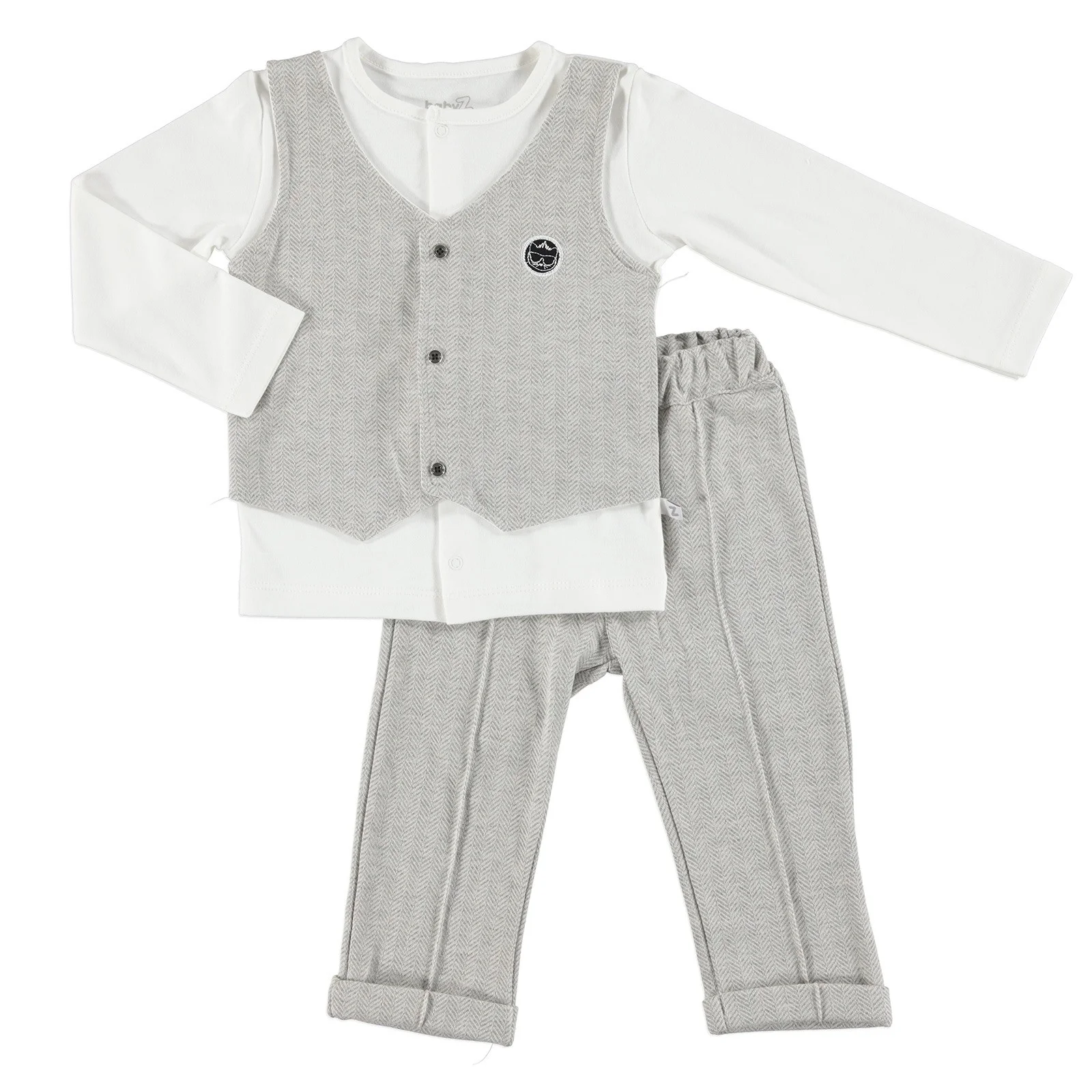 Ebebek BabyZ кнопка для детской одежды деталь жилет Толстовка с брюками комплект из 2