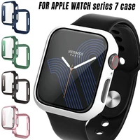 glasscase for apple watch series 7 se 6 5 4 321 protectorcover iwatch 44mm 40mm 45mm 41mm 40mm 38mm case hard pc bumper screen