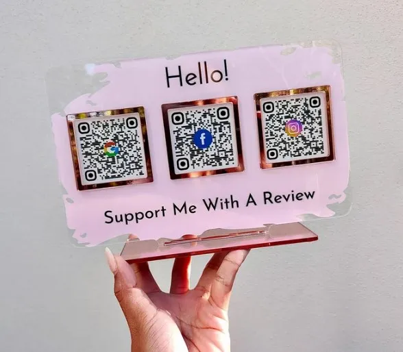 

Triple QR Code Sign, Scan to Pay Sign, Salon Beautician Should Business Signage, payment Scan Display Venmo Cash App Acrylic Sign