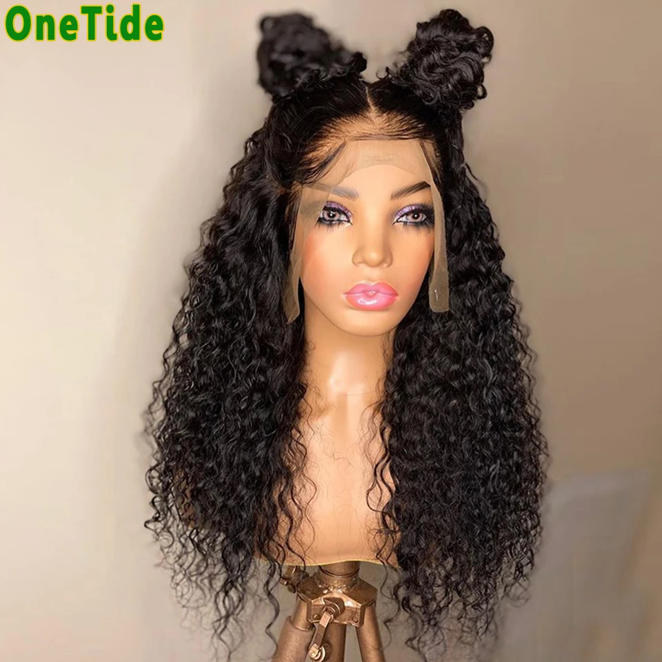 250 Density Afro Kinky Curly Lace Front Human Hair Wig Curly 13x4 Lace Frontal Wigs For Women Brazilian 30 Inch Lace Front Wig