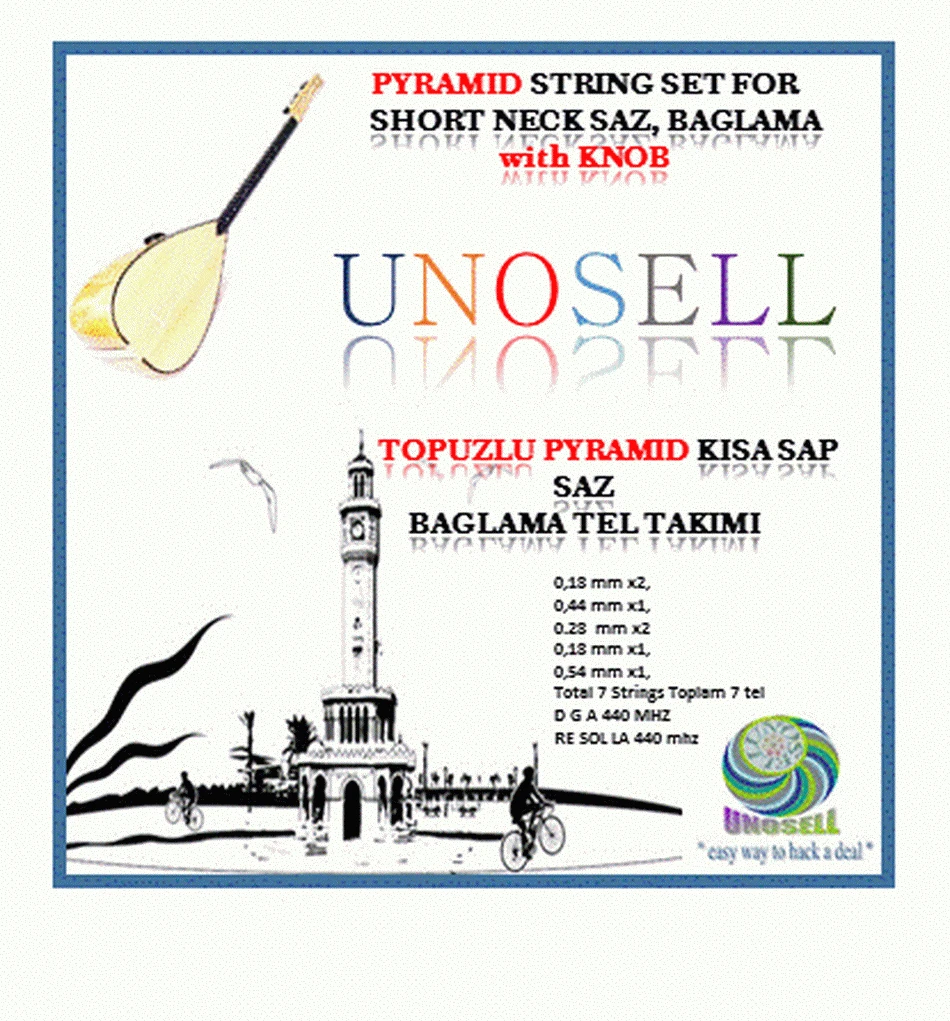 Набор пирамидальных струн с ручкой для турецкого струнного инструмента Saz