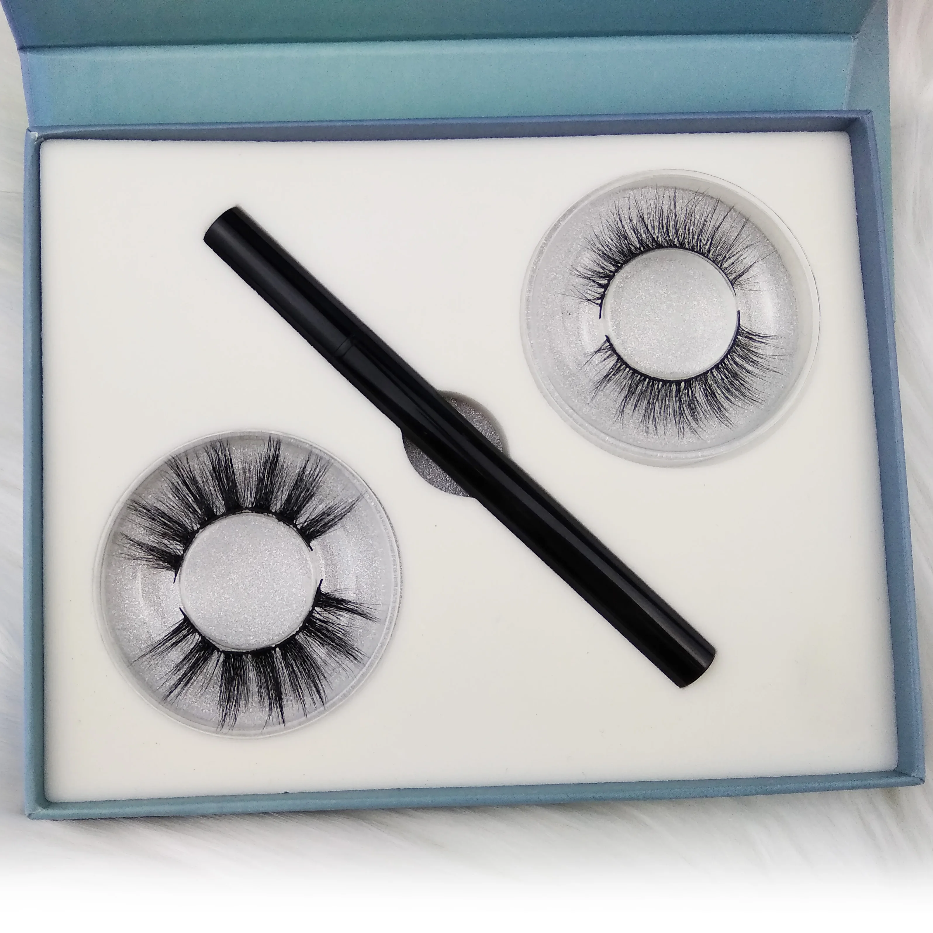 Богатое небо глаз Оптовая упаковка коробка и пользовательские квантовые ресницы