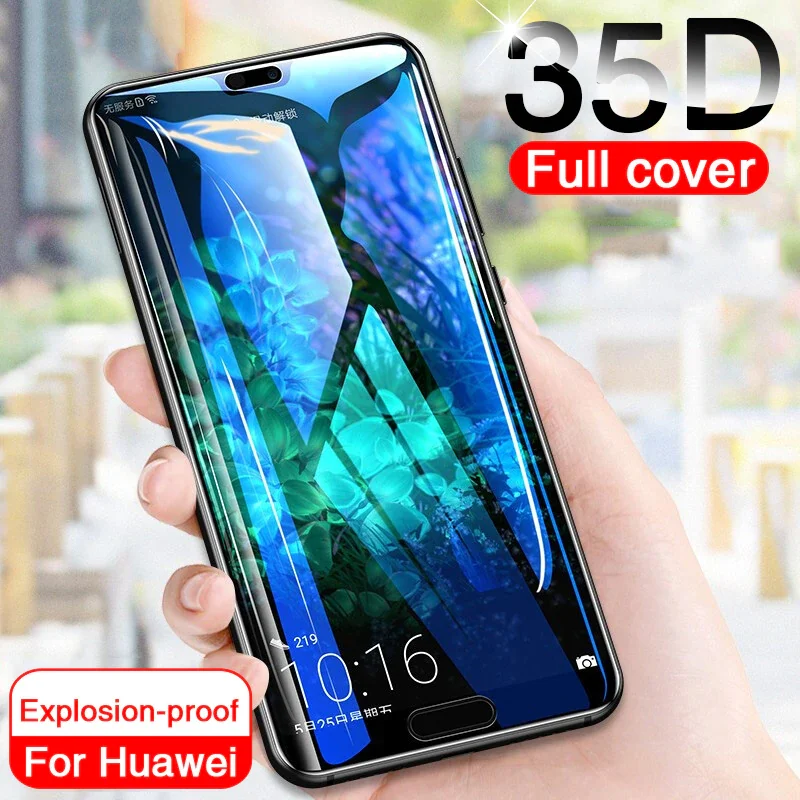 35D Защитное стекло для Huawei P20 Lite Pro P30 P10 закаленное Honor 9 10 V10 Защитная пленка