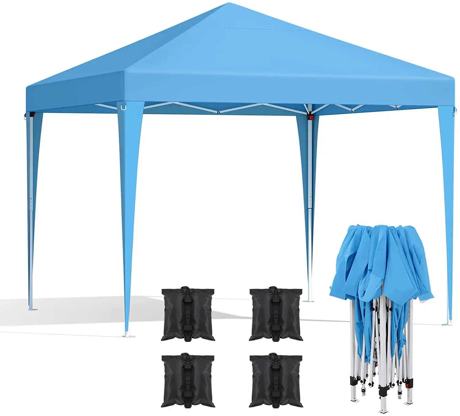 

Folding tent 3*3m waterproof blue/gray/white, with 4 sandbags, UV protection 50 +, carrying bag, sun protection Pavilion Metal structure, for garden, Camping, wedding, beach, parties