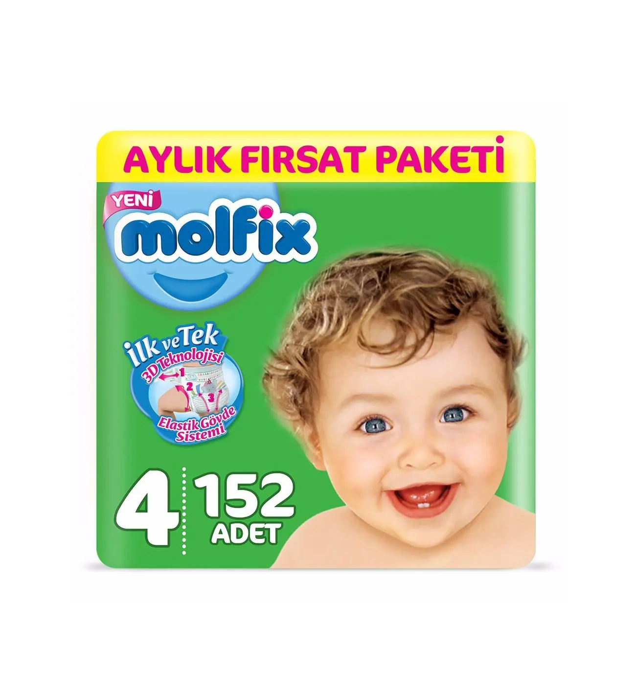 Molfix Baby Diapers Size 4 Maxi Monthly Advantage Pack 152 Pieces