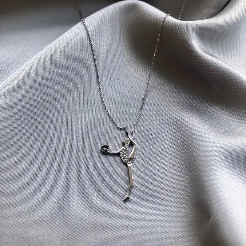 

Ballerina 925 Sterling Silver Necklace Women Girls Gift Jewelry Accessories Fashion Handmade Elegant Chain