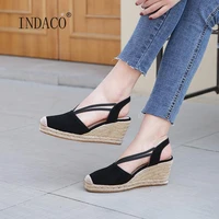 sandals women 2021 wedge sandals platform leather sandals women summer shoes 6 5cm