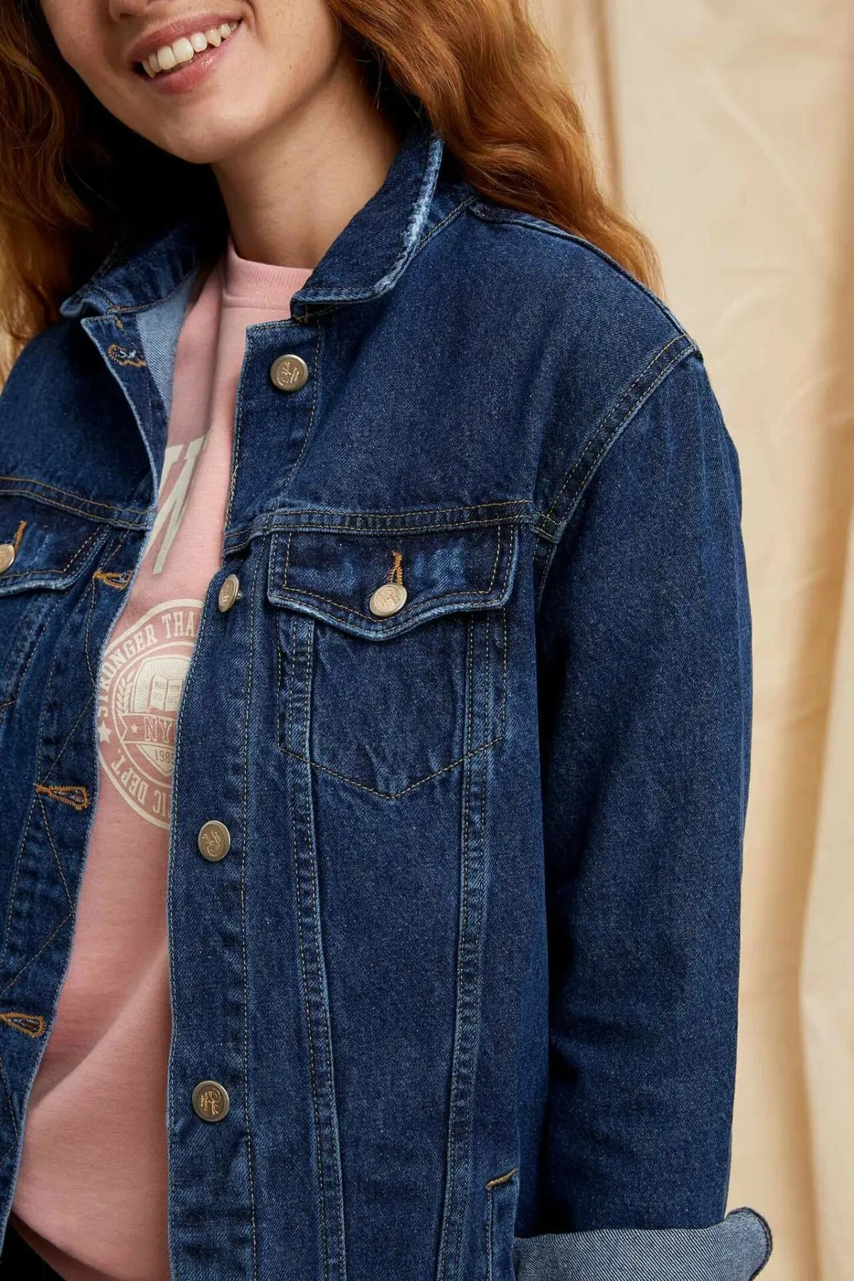 DeFacto модные женские джинсы с отворотом куртка на осень и весну Женская