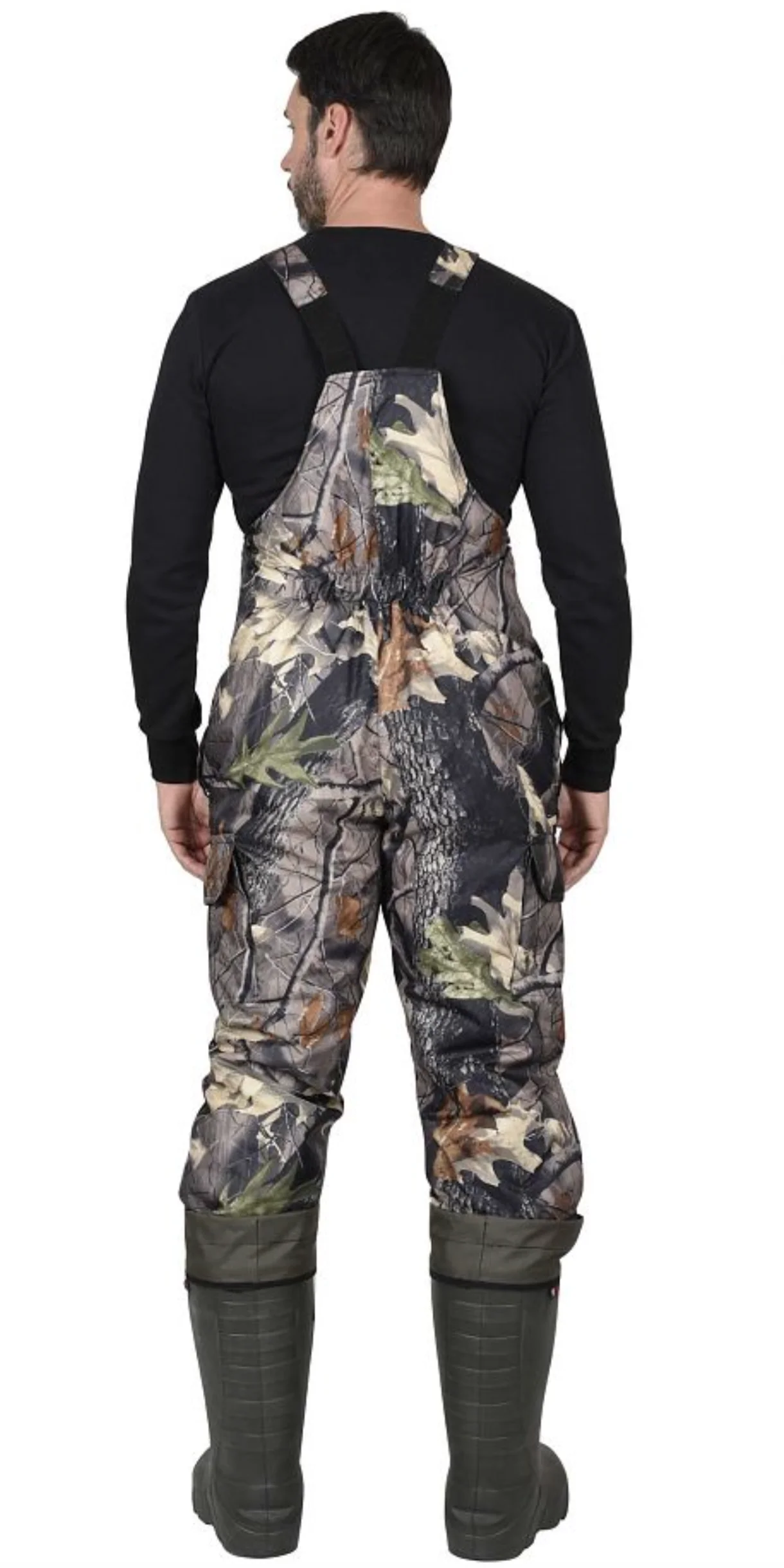 Костюм РЫБОЛОВ зимний (куртка полукомбинезон) камуфляж Темный лес | Спорт и