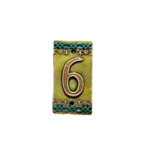 handmade turkish ceramic door numbers house adress tile numeral gate digits 0 to 9 letters outdoor hand painted sign flat label