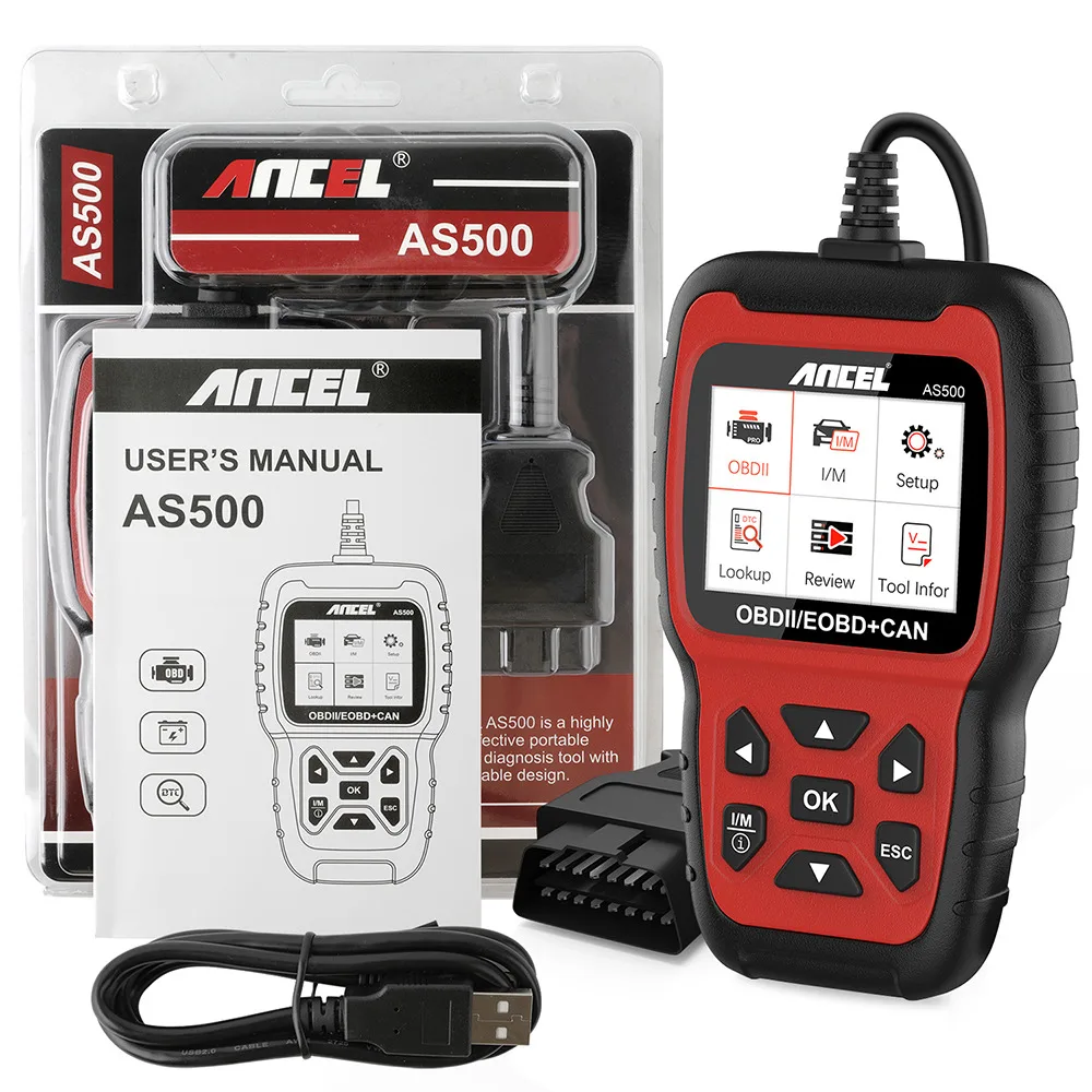 Новый сканер Ancel AS500 OBD2 OBD 2 считыватель кодов двигателя автомобильный