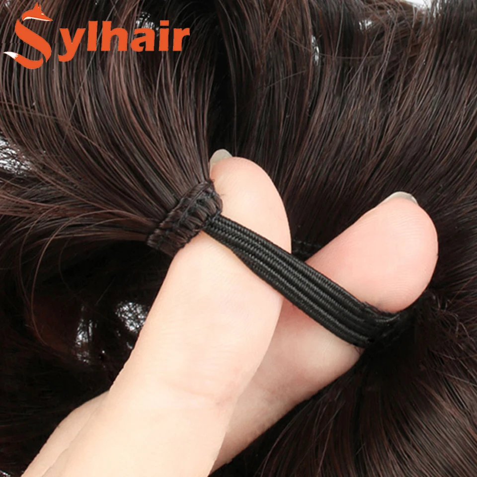 Женский синтетический шиньон для волос черный и коричневый цвет - купить по