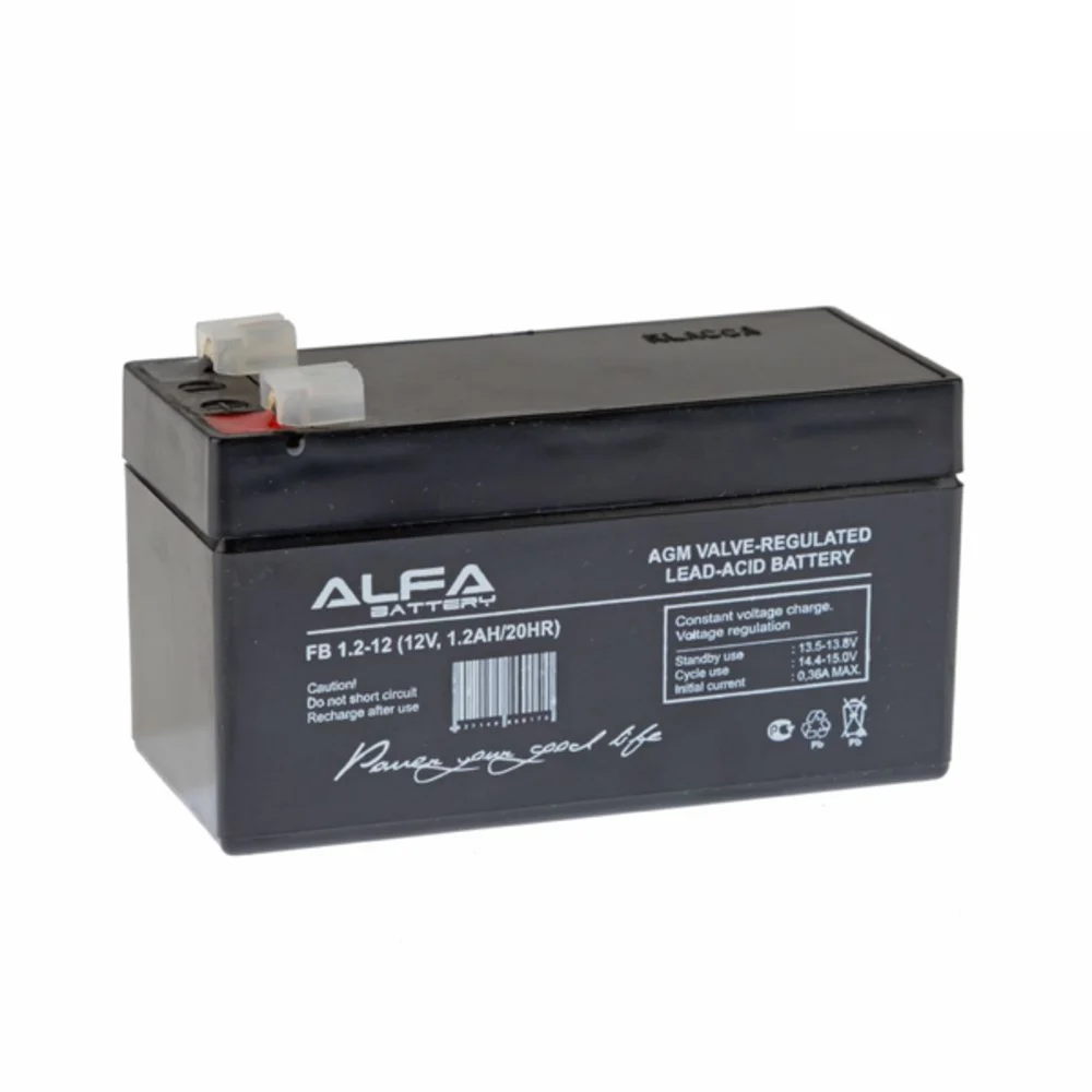  Battery ALPHA BATTERY FB  lead-acid 12 volt 1,2 Ah acid milliamperes per hour mA h 12v 12 v accumulator storage akb 12volt 1.2Ah agm vrla For Ups uninterruptible power system  echo sounder fathometer rechargeable 