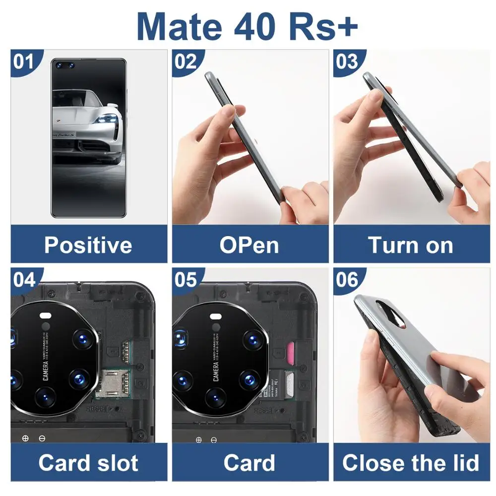 

Ultimate Mate40 RS 7.1Inch 5G LET Cellphones Five Camera Android Smartphones 12+512GB MTK6889Ultra Unibody Dual SIM Mobile Phone