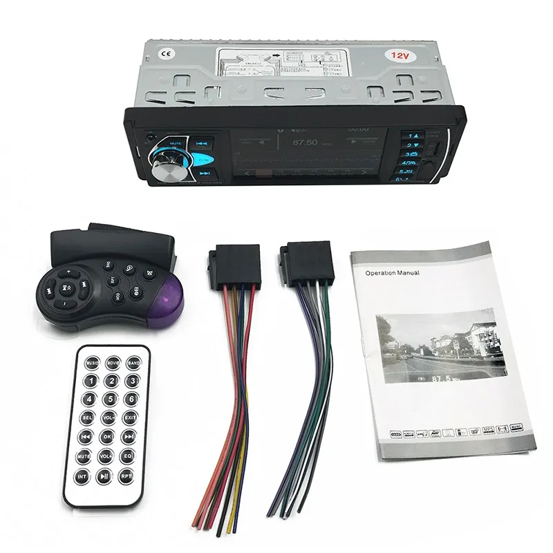 Автомагнитола 1 Din MP5 плеер Bluetooth мультимедиа AUX стереовыход U-диск TF-карта ридер 12 В