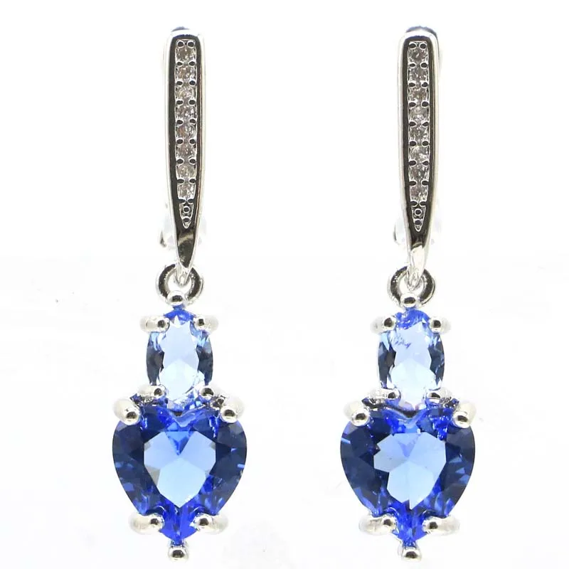 33x8 мм романтические серьги в форме сердца из синего фиолетового танзанита и