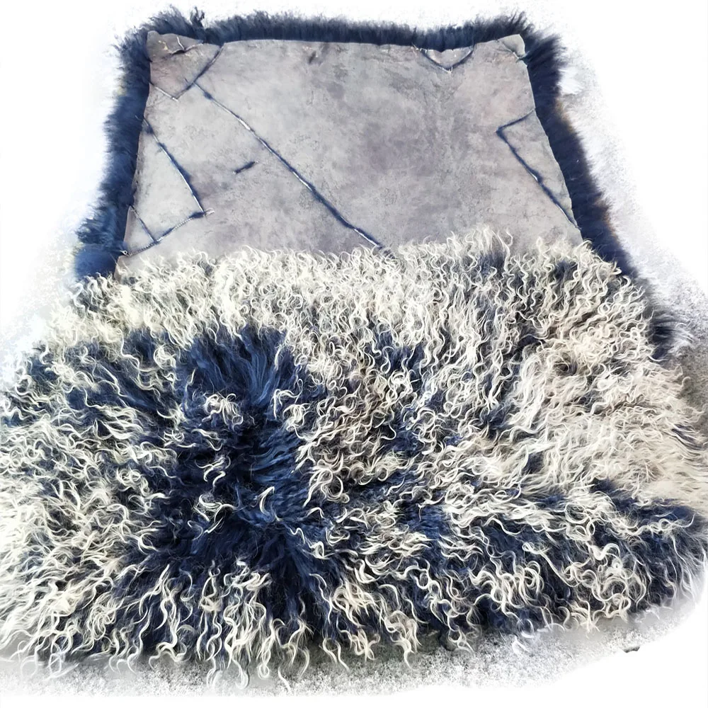 Real Tibetan Fur Plate Pelts Mongolian Lamb Fur Rug Area Rugs Blanket