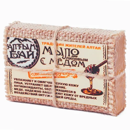 Мыло ручной работы С ЛИПОВЫМ МЁДОМ. Алтайские традиции Алтын-Бай. 80 грамм |