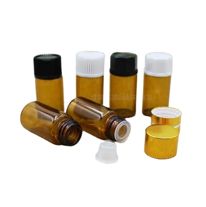 3 мл коричневая стеклянная бутылка белый/черный/Золотой/Серебряный Пластиковая