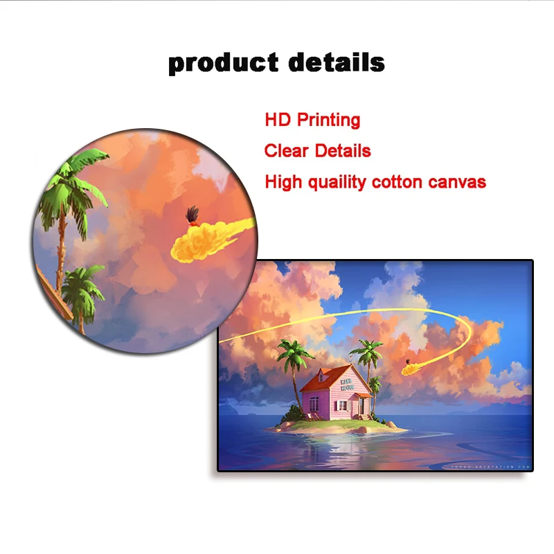 dragon ball goku kame house oil painting art poster canvas painting kids bedroom decor living room wall decoration cudros free global shipping