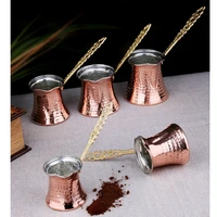 5 sizes coffee pot grinder cup hammered copper handmade stainless steel vintage v60 turkish coffee maker drinkware moka brik