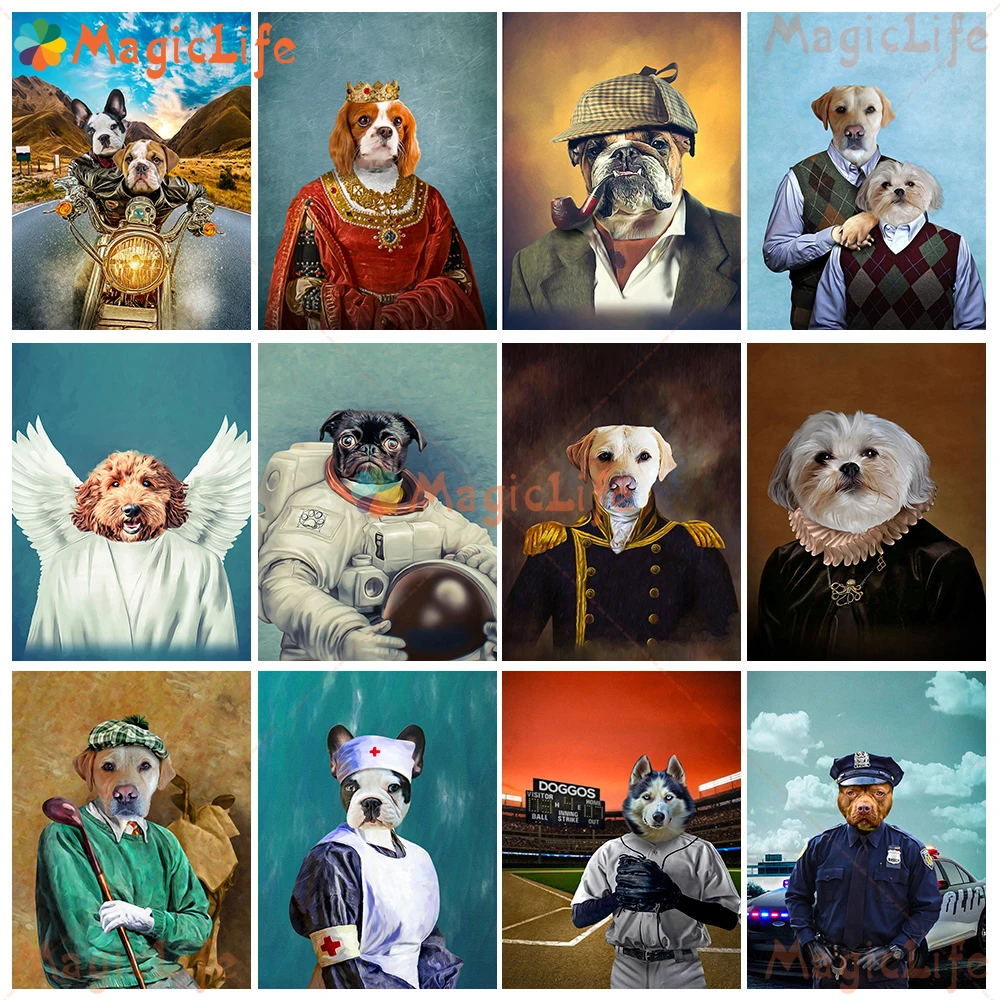 

Custom Pet Animals Poster Wall Art Canvas Painting Print Modern Dog Cat Identity Wall Pictures For Living Room Decor Unframed