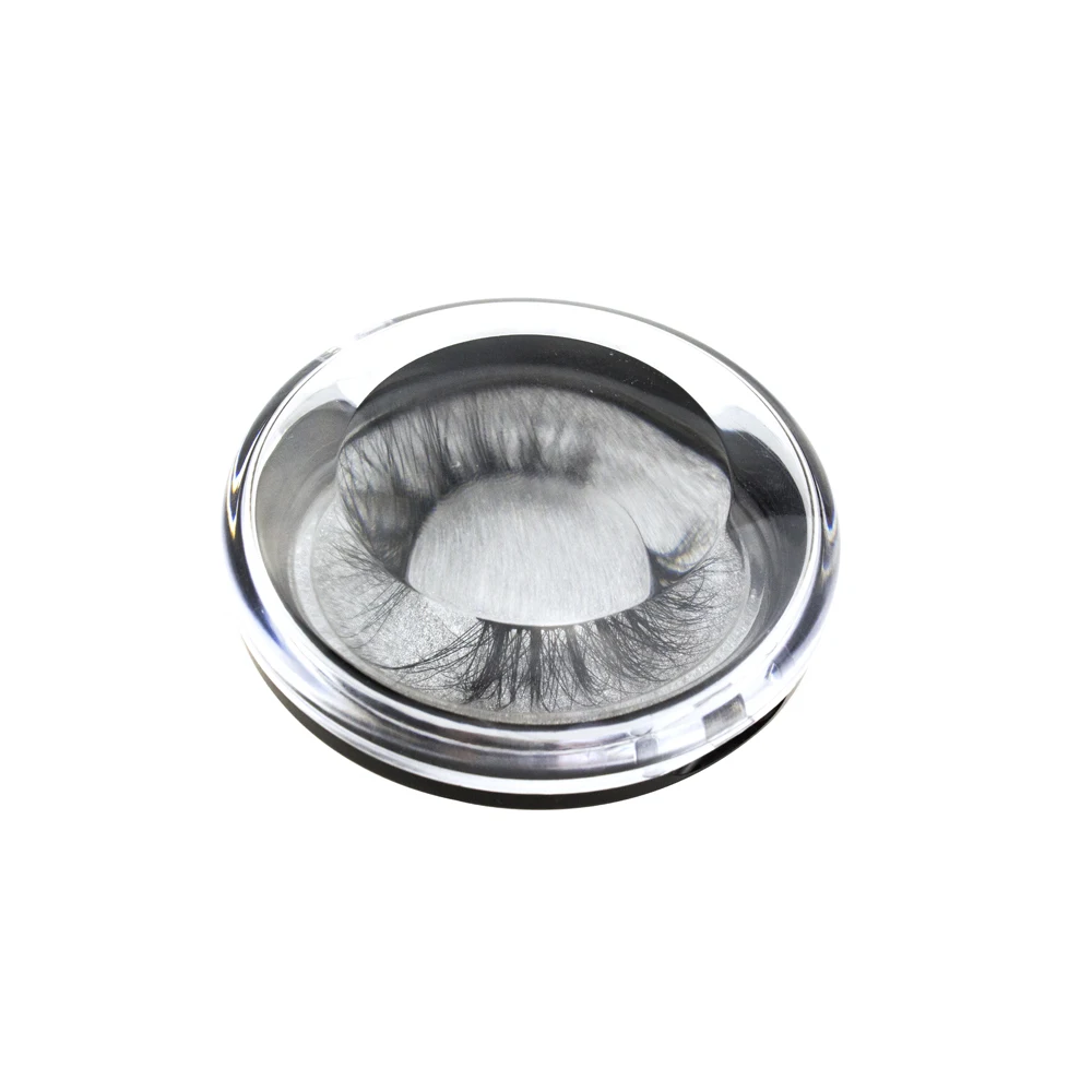 006 Wholesale Custom Eyelashes Packaging Free Design Private Label Logo Sticker 25mm Mink Lashes Circle Acrylic Boxes - Цвет: 006