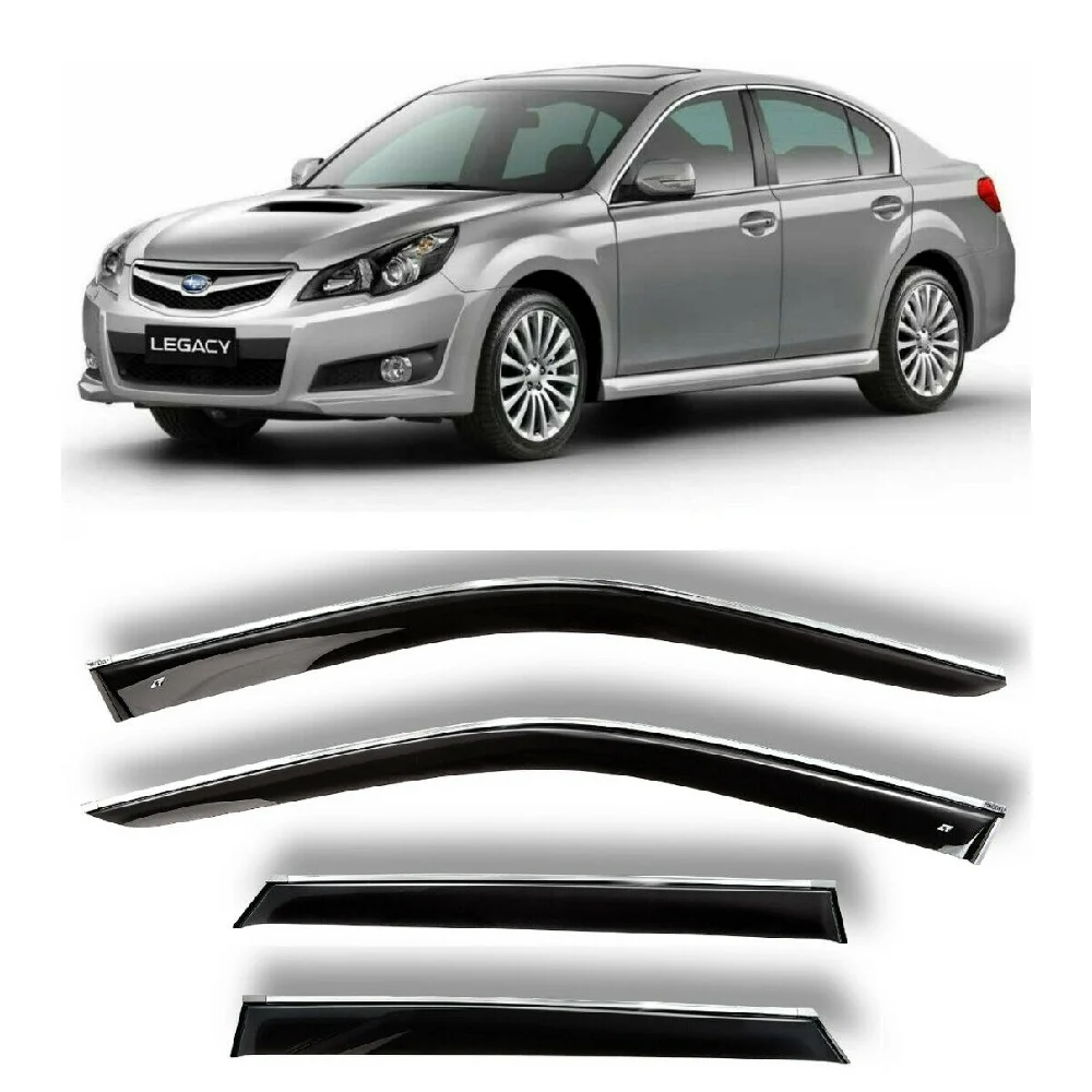 Дефлекторы окон хром полоска молдинг Cobra Tuning S40609CR на авто Subaru Legacy 5 V 2010-2014