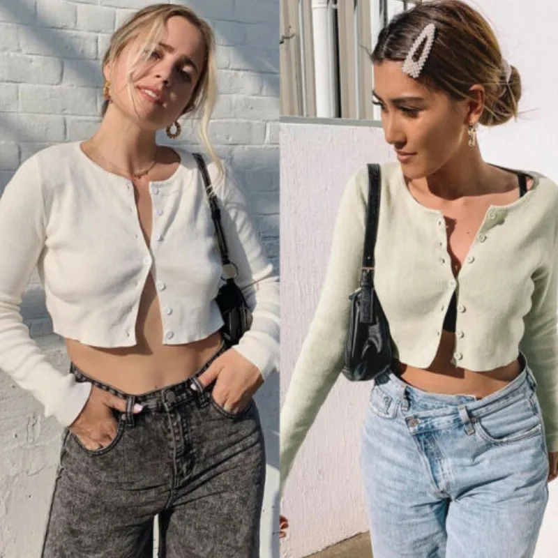 Женское болеро с узлом спереди укороченный топ длинным рукавом вязаный свитер