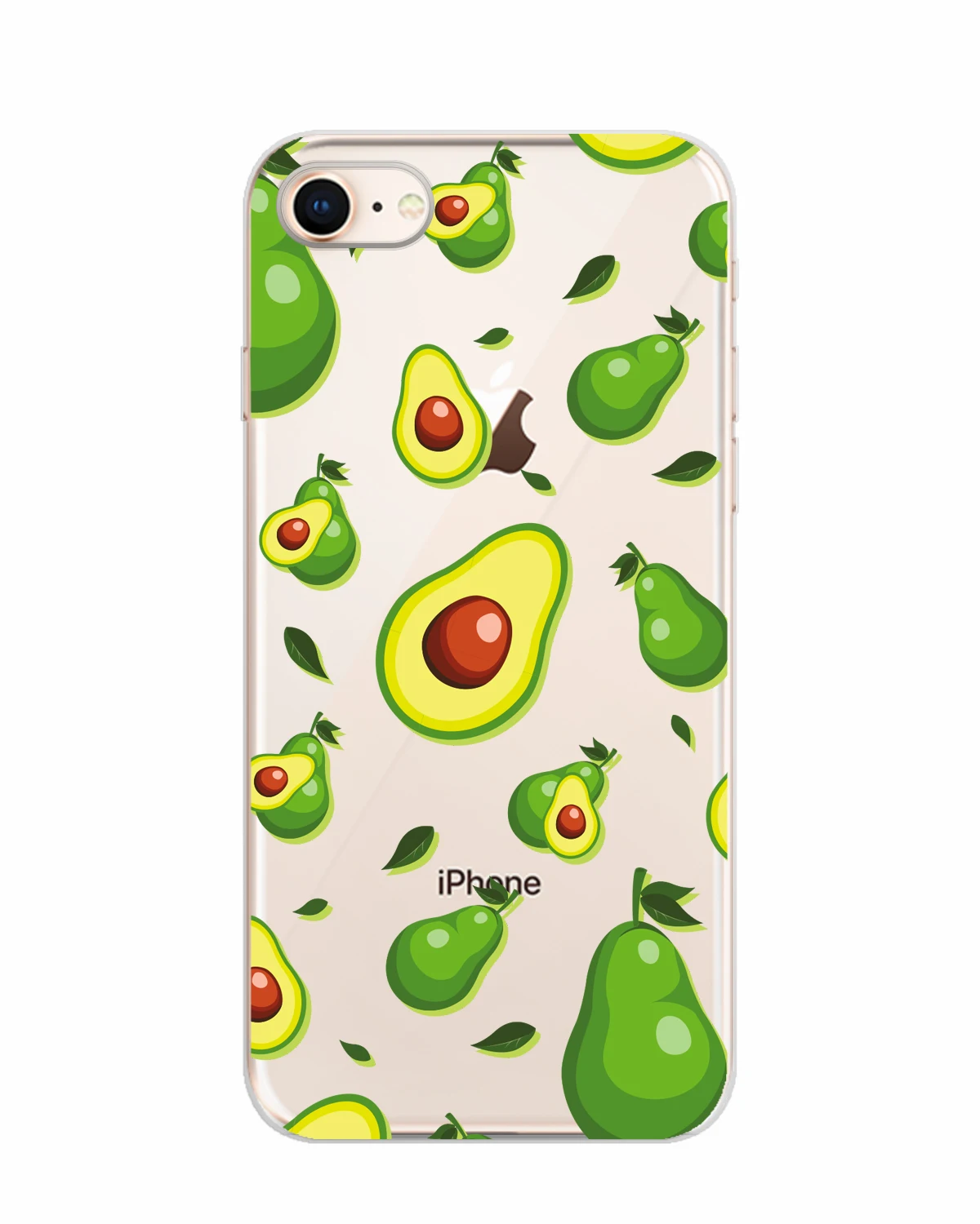 Силиконовый чехол Мобилиус для iPhone 6 6+ 6S 6S+ SE 7 8 Plus X XR XS Max рисунок Авокадо |