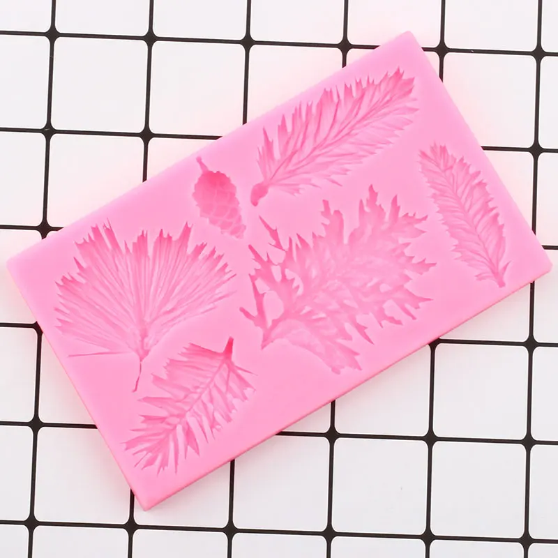 

Branches Leaf Pine Cones Silicone Mold Christmas Cake Decorating Tools Cake Border Fondant Moulds Candy Chocolate Gumpaste Mould