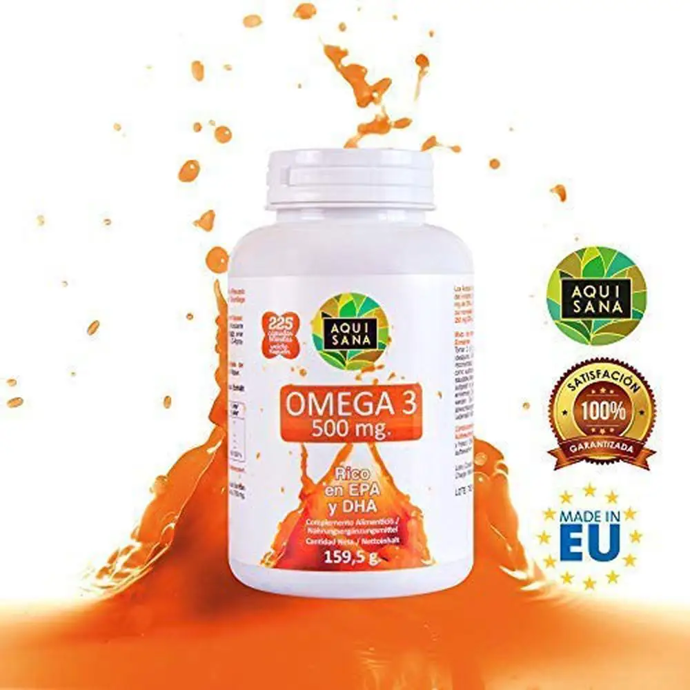 Капсулы Omega 3 | EPA и DHA Рыбное масло Улучшение кровообращения 225 капсул Aquisana Красота