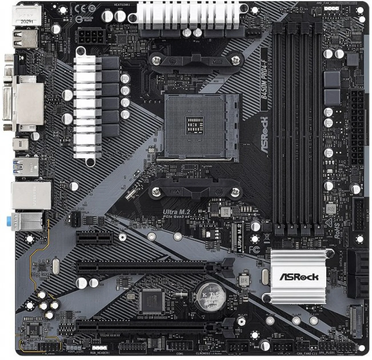 Ская ская Pro4-F ASRock B450M PCI-Ex16 R2.0 (sAM4 AMD B450 ) |