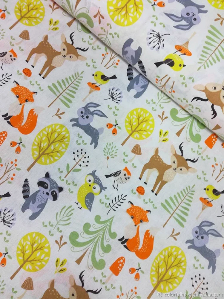 Fabric footage cotton 100% calico poplin satin for sewing patchwork clothes linens needlework and handicrafts furniture tablecloth curtains dress