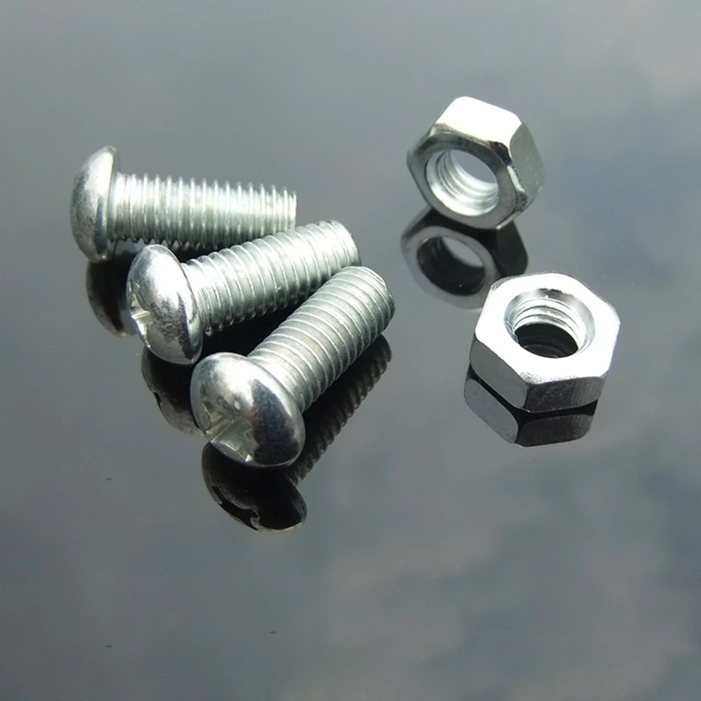 

10Pcs Iron M8 Screw Nut Cross Semi-round Head Bolt Nut Connector Children's Science Experiment DIY Model Production Accessories