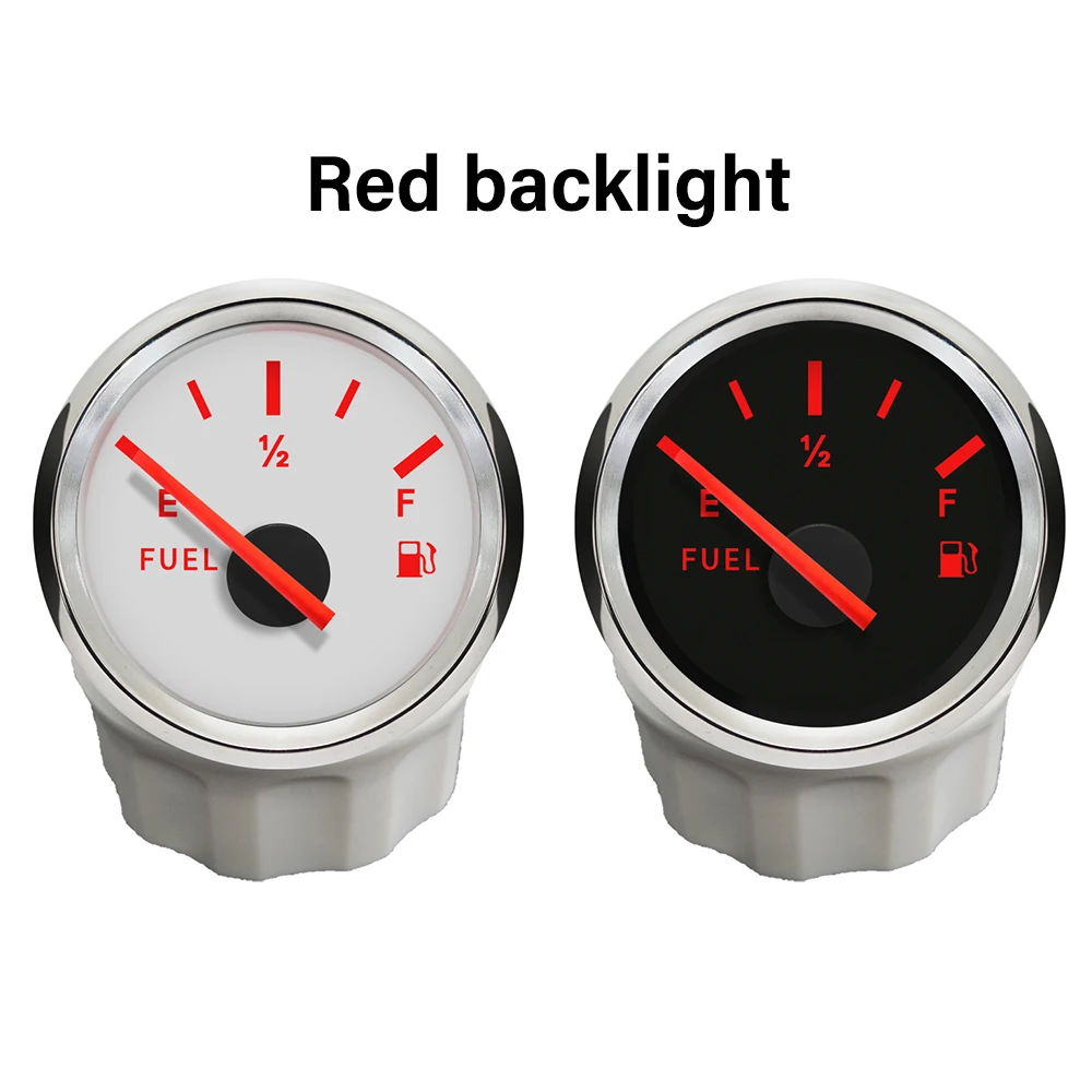 

New 52mm Boat Fuel Level Gauge Waterproof Car Fuel Gauge With Red Backlight Working Volt 9~32V Fit Car Motocycle Yacht