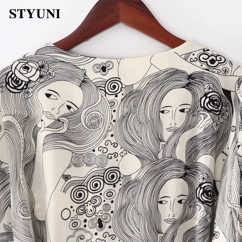 Женское винтажное шифоновое платье элегантное свободное с принтом масла и