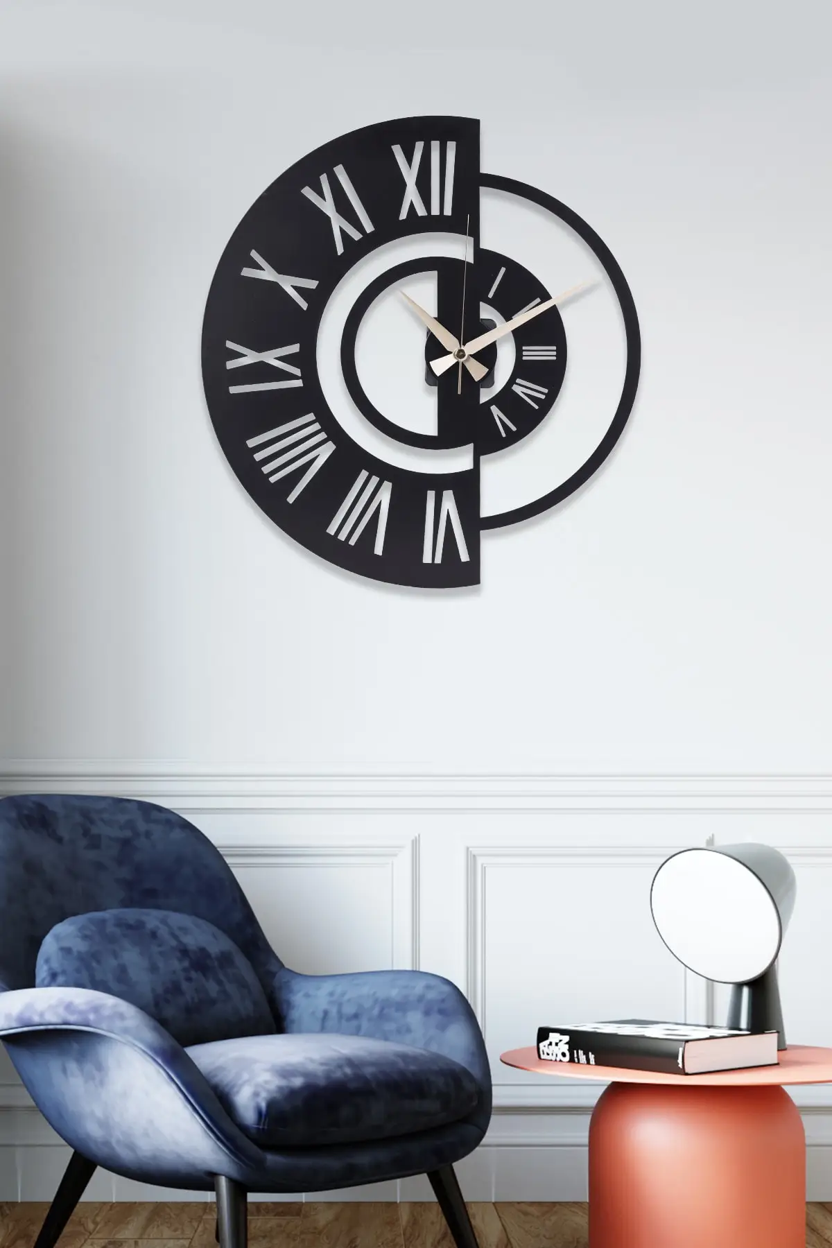 

Muyika Design Muyika Jaro Metal Black And White Antique Wall Clock