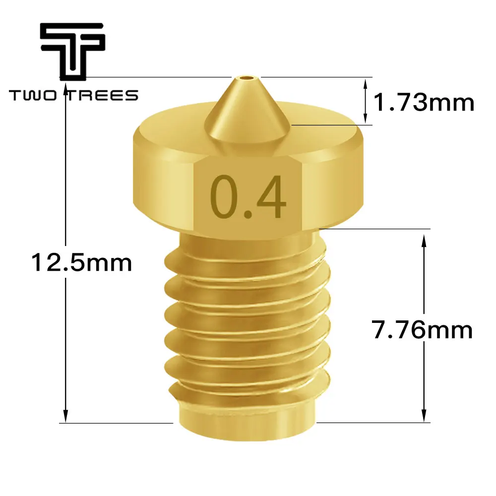 2 шт. детали для 3D-принтера E3D V6 латунная насадка TT 0 3 4 5 6 8 1 мм нити 75 Hotend Prusa I3 Mk3 -