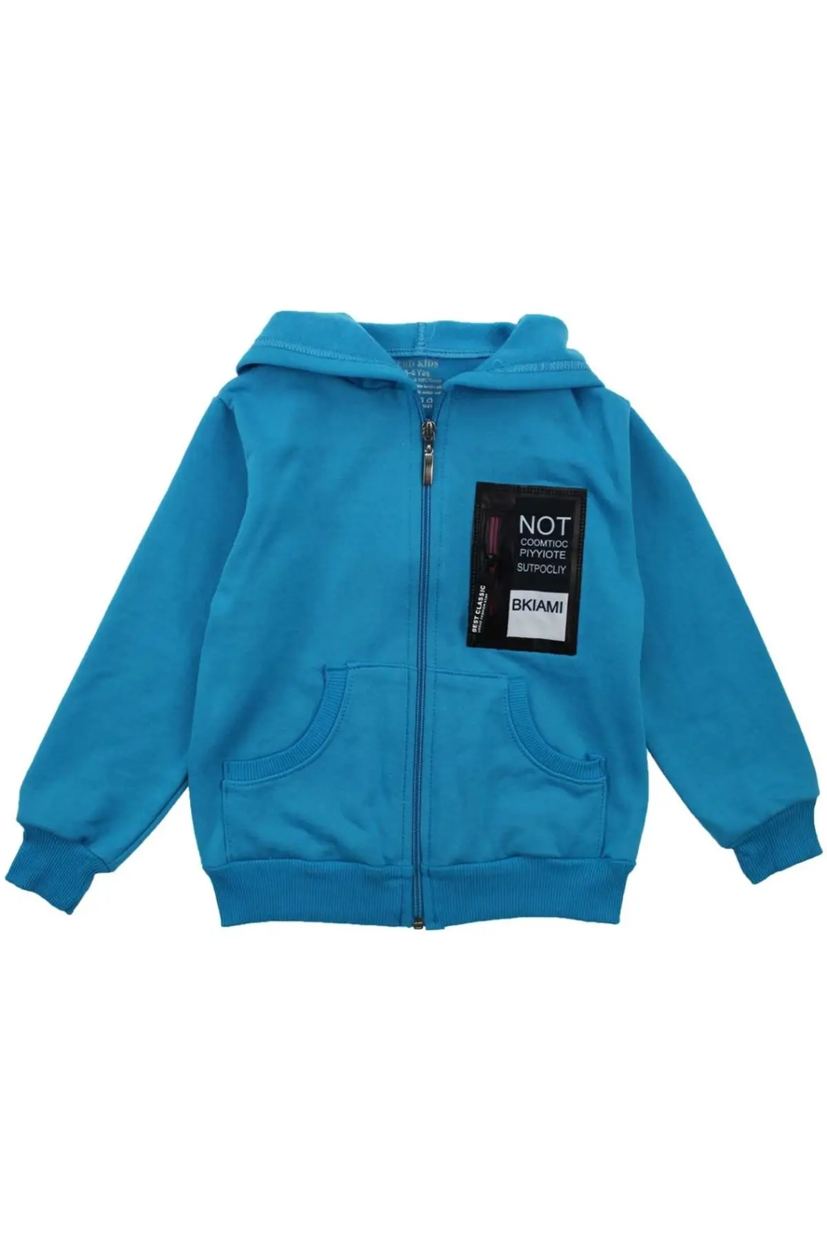 Бирюзовый Детский свитшот с капюшоном для мальчиков|Свитера| |