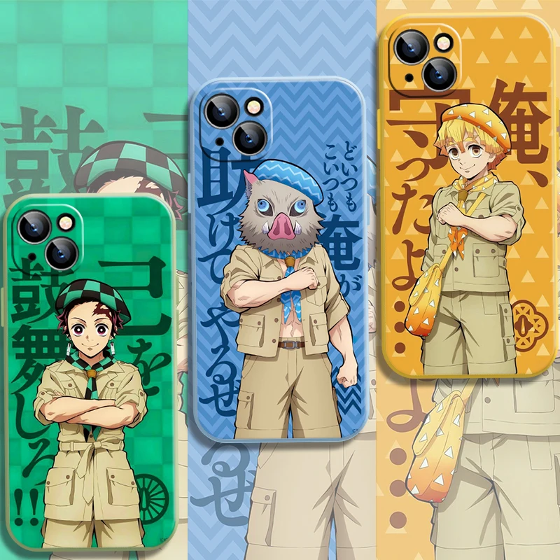 

Demon Slayer Cartoon Phone Case For iPhone 11 12 13 Pro MAX 6 6S 7 8 Plus 13 12 Mini X XR XS MAX Funda Coque Carcasa Cases Soft